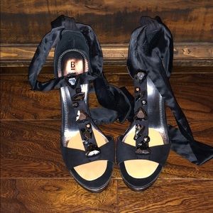 Black platform heels